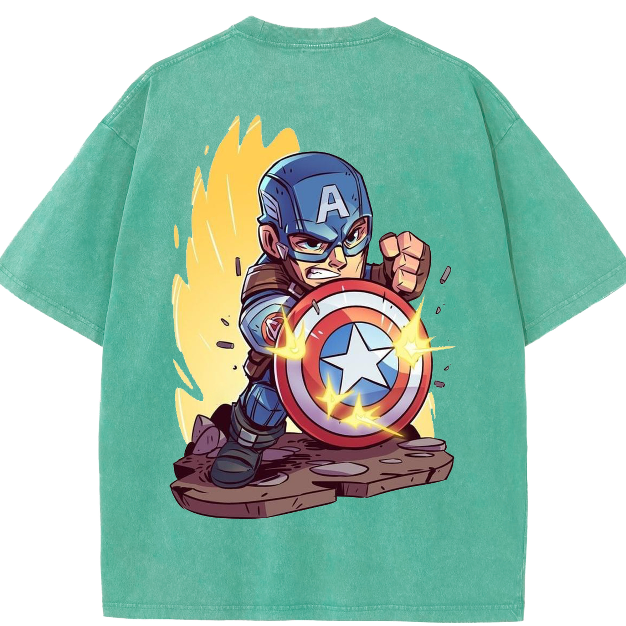 （画像用） アベンジャーズ The Avengers 綿100% ヴィンテージ風 半袖Tシャツ（背面プリント）